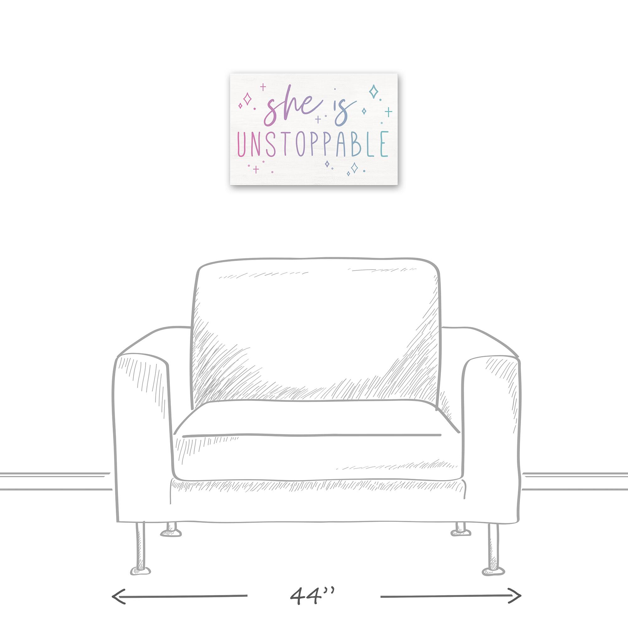 She Is Unstoppable 18" x 12" Canvas Wall Art